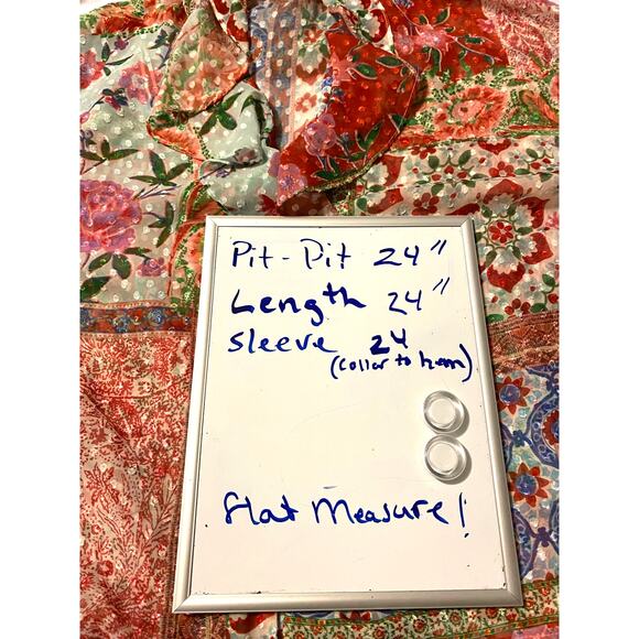 ZARA Boho Ruffled Neckline Swiss Dot Chiffon Patchwork Print Blouse Size Small - Picture 7 of 9